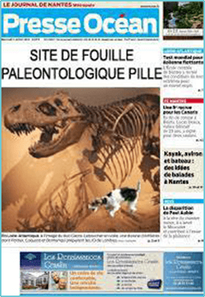 Une (fictive) d'un journal : Site de fouille paléontologique pillé
